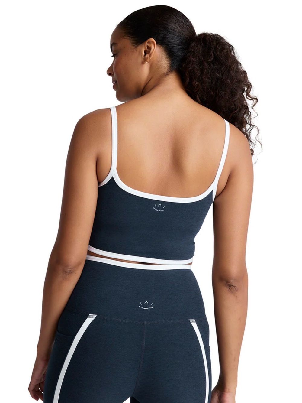 Beyond Yoga Navy Spacedye New Moves High Cropped Tank - Picture 3 of 6